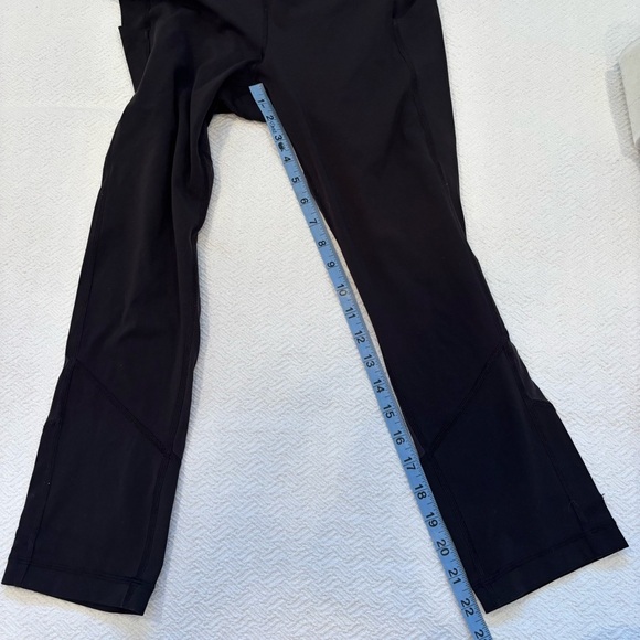 Lululemon Wunder Under Black Crop Leggings Size 6 Mesh Detail Drawstring Pockets - Picture 13 of 13